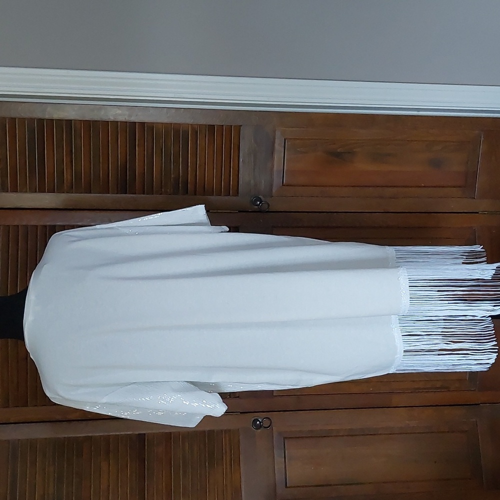 NWT White & Pink Bride Sequin Fringe Mini Dress & Veil Sz 2X - Picture 10 of 15